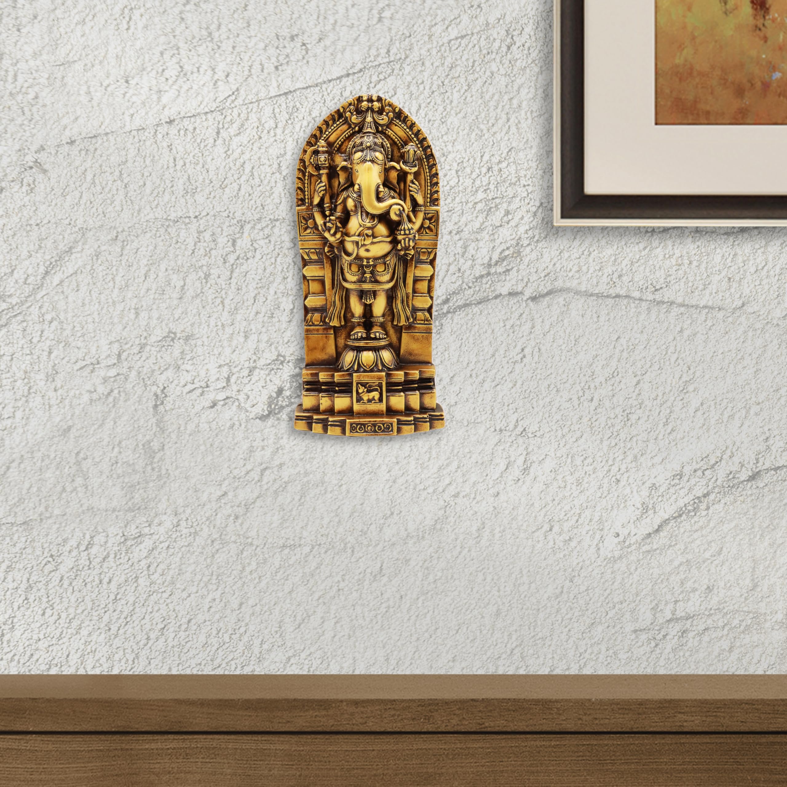 Artarium Standing Shree Ganesha Ji Ganpati Lord Ganesh Statue Idol Wall Hanging Sculpture Lucky Feng Shui Wall Decor Showpiece F